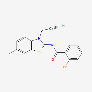 2-bromo-N-[(2Z)-6-methyl-3-(prop-2-yn-1-yl)-2,3-dihydro-1,3-benzothiazol-2-ylidene]benzamide