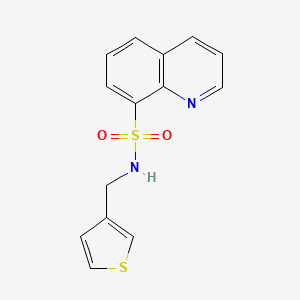 molecular formula C14H12N2O2S2 B2910641 N-(thiophen-3-ylmethyl)quinoline-8-sulfonamide CAS No. 1209383-41-4