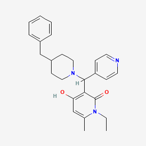 3-((4-benzylpiperidin-1-yl)(pyridin-4-yl)methyl)-1-ethyl-4-hydroxy-6-methylpyridin-2(1H)-one