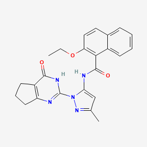 2-ethoxy-N-(3-methyl-1-(4-oxo-4,5,6,7-tetrahydro-3H-cyclopenta[d]pyrimidin-2-yl)-1H-pyrazol-5-yl)-1-naphthamide