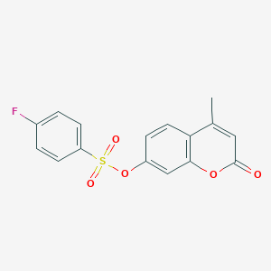 molecular formula C16H11FO5S B291065 4-methyl-2-oxo-2H-chromen-7-yl 4-fluorobenzenesulfonate 