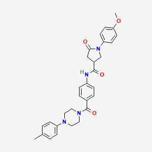 1-(4-methoxyphenyl)-N-{4-[4-(4-methylphenyl)piperazine-1-carbonyl]phenyl}-5-oxopyrrolidine-3-carboxamide