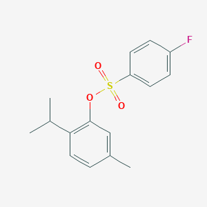 molecular formula C16H17FO3S B291066 2-Isopropyl-5-methylphenyl 4-fluorobenzenesulfonate 