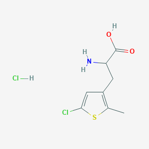 molecular formula C8H11Cl2NO2S B2910663 2-Amino-3-(5-chloro-2-methylthiophen-3-yl)propanoic acid;hydrochloride CAS No. 2253639-70-0