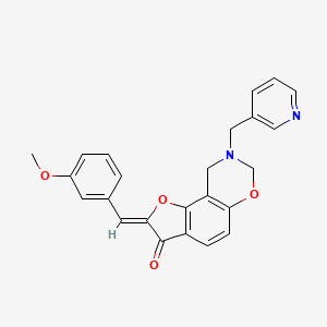 molecular formula C24H20N2O4 B2910673 (Z)-2-(3-methoxybenzylidene)-8-(pyridin-3-ylmethyl)-8,9-dihydro-2H-benzofuro[7,6-e][1,3]oxazin-3(7H)-one CAS No. 929830-34-2
