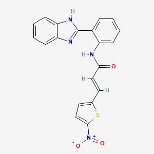 molecular formula C20H14N4O3S B2910683 (E)-N-(2-(1H-benzo[d]imidazol-2-yl)phenyl)-3-(5-nitrothiophen-2-yl)acrylamide CAS No. 476319-84-3