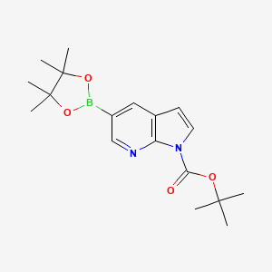 molecular formula C18H25BN2O4 B2910685 tert-butyl 5-(4,4,5,5-tetramethyl-1,3,2-dioxaborolan-2-yl)-1H-pyrrolo[2,3-b]pyridine-1-carboxylate CAS No. 1370616-23-1