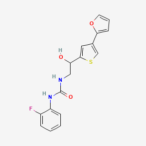 molecular formula C17H15FN2O3S B2910689 1-(2-Fluorophenyl)-3-{2-[4-(furan-2-yl)thiophen-2-yl]-2-hydroxyethyl}urea CAS No. 2320539-78-2