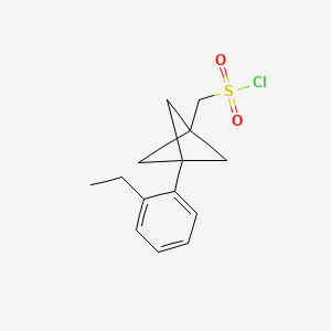 molecular formula C14H17ClO2S B2910691 [3-(2-Ethylphenyl)-1-bicyclo[1.1.1]pentanyl]methanesulfonyl chloride CAS No. 2287341-79-9