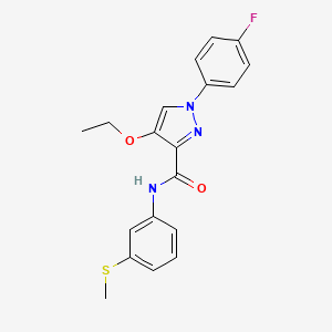 molecular formula C19H18FN3O2S B2910694 4-ethoxy-1-(4-fluorophenyl)-N-(3-(methylthio)phenyl)-1H-pyrazole-3-carboxamide CAS No. 1172090-44-6