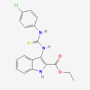 ethyl 3-(3-(4-chlorophenyl)thioureido)-1H-indole-2-carboxylate