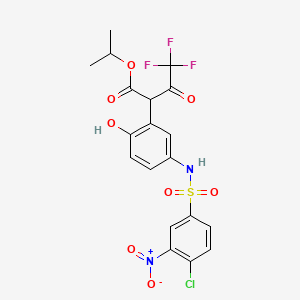 Propan-2-yl 2-[5-[(4-chloro-3-nitrophenyl)sulfonylamino]-2-hydroxyphenyl]-4,4,4-trifluoro-3-oxobutanoate