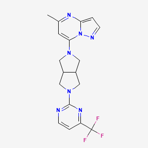5-Methyl-7-[5-[4-(trifluoromethyl)pyrimidin-2-yl]-1,3,3a,4,6,6a-hexahydropyrrolo[3,4-c]pyrrol-2-yl]pyrazolo[1,5-a]pyrimidine