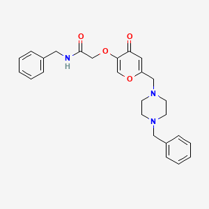 molecular formula C26H29N3O4 B2910714 N-benzyl-2-({6-[(4-benzylpiperazin-1-yl)methyl]-4-oxo-4H-pyran-3-yl}oxy)acetamide CAS No. 898417-85-1