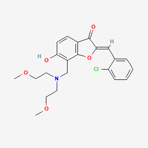 molecular formula C22H24ClNO5 B2910717 (Z)-7-((bis(2-methoxyethyl)amino)methyl)-2-(2-chlorobenzylidene)-6-hydroxybenzofuran-3(2H)-one CAS No. 900275-73-2