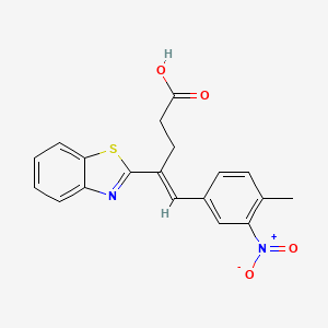 (E)-4-(1,3-benzothiazol-2-yl)-5-(4-methyl-3-nitrophenyl)pent-4-enoic acid
