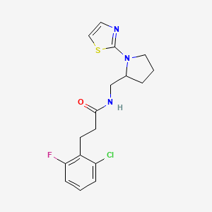 3-(2-chloro-6-fluorophenyl)-N-((1-(thiazol-2-yl)pyrrolidin-2-yl)methyl)propanamide