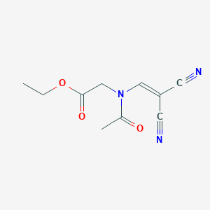 molecular formula C10H11N3O3 B2910733 Ethyl [acetyl(2,2-dicyanovinyl)amino]acetate CAS No. 381189-48-6