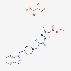 ethyl 2-(2-(4-((1H-benzo[d]imidazol-1-yl)methyl)piperidin-1-yl)acetamido)-4-methylthiazole-5-carboxylate oxalate