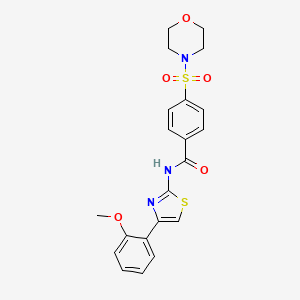 molecular formula C21H21N3O5S2 B2910745 N-[4-(2-methoxyphenyl)-1,3-thiazol-2-yl]-4-(morpholine-4-sulfonyl)benzamide CAS No. 312755-13-8