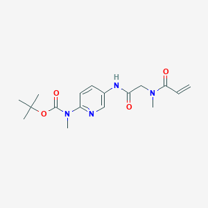 molecular formula C17H24N4O4 B2910753 Tert-butyl N-methyl-N-[5-[[2-[methyl(prop-2-enoyl)amino]acetyl]amino]pyridin-2-yl]carbamate CAS No. 2361898-47-5