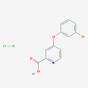 molecular formula C12H9BrClNO3 B2910758 4-(3-Bromophenoxy)pyridine-2-carboxylic acid hydrochloride CAS No. 1394042-70-6
