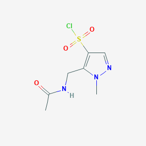 molecular formula C7H10ClN3O3S B2910764 5-(acetamidomethyl)-1-methyl-1H-pyrazole-4-sulfonyl chloride CAS No. 1365939-89-4