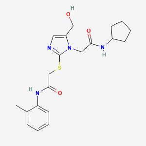 N-cyclopentyl-2-(5-(hydroxymethyl)-2-((2-oxo-2-(o-tolylamino)ethyl)thio)-1H-imidazol-1-yl)acetamide