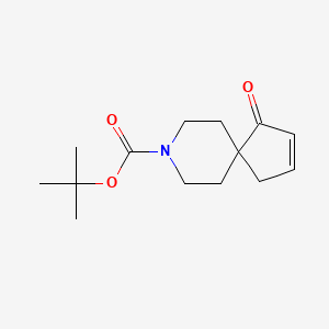 molecular formula C14H21NO3 B2910808 Tert-butyl 4-oxo-8-azaspiro[4.5]dec-2-ene-8-carboxylate CAS No. 1801766-35-7