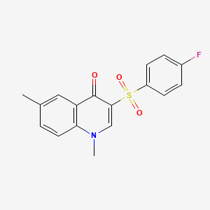 molecular formula C17H14FNO3S B2910820 3-(4-Fluorobenzenesulfonyl)-1,6-dimethyl-1,4-dihydroquinolin-4-one CAS No. 899215-10-2