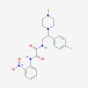 molecular formula C22H27N5O4 B2910823 N1-(2-(4-methylpiperazin-1-yl)-2-(p-tolyl)ethyl)-N2-(2-nitrophenyl)oxalamide CAS No. 898452-27-2