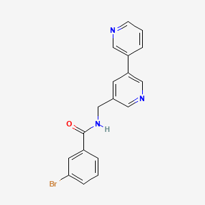 molecular formula C18H14BrN3O B2910831 N-([3,3'-bipyridin]-5-ylmethyl)-3-bromobenzamide CAS No. 2178773-12-9