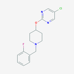 molecular formula C16H17ClFN3O B2910837 5-Chloro-2-({1-[(2-fluorophenyl)methyl]piperidin-4-yl}oxy)pyrimidine CAS No. 2415621-59-7