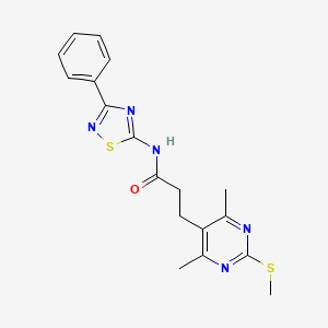 3-[4,6-dimethyl-2-(methylsulfanyl)pyrimidin-5-yl]-N-(3-phenyl-1,2,4-thiadiazol-5-yl)propanamide