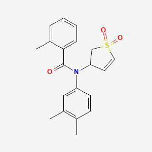 molecular formula C20H21NO3S B2910843 N-(3,4-dimethylphenyl)-N-(1,1-dioxido-2,3-dihydrothien-3-yl)-2-methylbenzamide CAS No. 863021-71-0