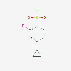 molecular formula C9H8ClFO2S B2910844 4-Cyclopropyl-2-fluorobenzenesulfonyl chloride CAS No. 2168418-36-6