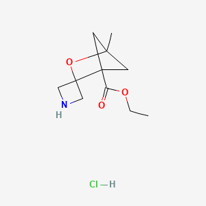 Ethyl 1-methylspiro[2-oxabicyclo[2.1.1]hexane-3,3'-azetidine]-4-carboxylate;hydrochloride