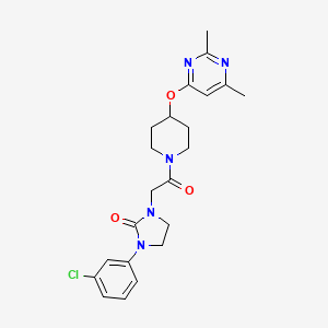 1-(3-Chlorophenyl)-3-(2-(4-((2,6-dimethylpyrimidin-4-yl)oxy)piperidin-1-yl)-2-oxoethyl)imidazolidin-2-one