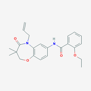 molecular formula C23H26N2O4 B2910853 N-(5-烯丙基-3,3-二甲基-4-氧代-2,3,4,5-四氢苯并[b][1,4]恶二杂环庚-7-基)-2-乙氧基苯甲酰胺 CAS No. 921790-35-4