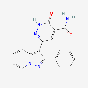 molecular formula C18H13N5O2 B2910861 3-Oxo-6-(2-phenylpyrazolo[1,5-a]pyridin-3-yl)-2,3-dihydro-4-pyridazinecarboxamide CAS No. 195827-04-4