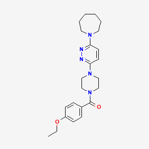 molecular formula C23H31N5O2 B2910877 (4-(6-(Azepan-1-yl)pyridazin-3-yl)piperazin-1-yl)(4-ethoxyphenyl)methanone CAS No. 898459-77-3
