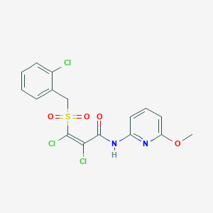 (Z)-2,3-dichloro-3-[(2-chlorophenyl)methylsulfonyl]-N-(6-methoxypyridin-2-yl)prop-2-enamide
