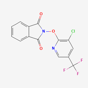 molecular formula C14H6ClF3N2O3 B2910889 2-[3-Chloro-5-(trifluoromethyl)pyridin-2-yl]oxyisoindole-1,3-dione CAS No. 338979-23-0