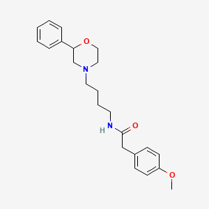 2-(4-methoxyphenyl)-N-(4-(2-phenylmorpholino)butyl)acetamide