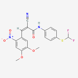 (Z)-2-Cyano-N-[4-(difluoromethylsulfanyl)phenyl]-3-(4,5-dimethoxy-2-nitrophenyl)prop-2-enamide