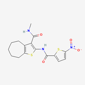 N-methyl-2-(5-nitrothiophene-2-carboxamido)-5,6,7,8-tetrahydro-4H-cyclohepta[b]thiophene-3-carboxamide