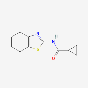 molecular formula C11H14N2OS B2910905 N-(4,5,6,7-tetrahydro-1,3-benzothiazol-2-yl)cyclopropanecarboxamide CAS No. 476278-60-1