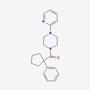 molecular formula C21H25N3O B2910907 Phenylcyclopentyl 4-(2-pyridyl)piperazinyl ketone CAS No. 1024220-23-2