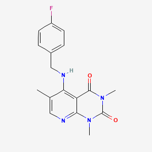 molecular formula C17H17FN4O2 B2910909 5-((4-fluorobenzyl)amino)-1,3,6-trimethylpyrido[2,3-d]pyrimidine-2,4(1H,3H)-dione CAS No. 941903-64-6