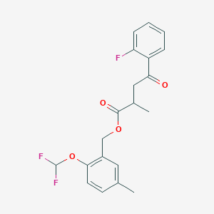 molecular formula C20H19F3O4 B2910915 [2-(Difluoromethoxy)-5-methylphenyl]methyl 4-(2-fluorophenyl)-2-methyl-4-oxobutanoate CAS No. 2470439-92-8